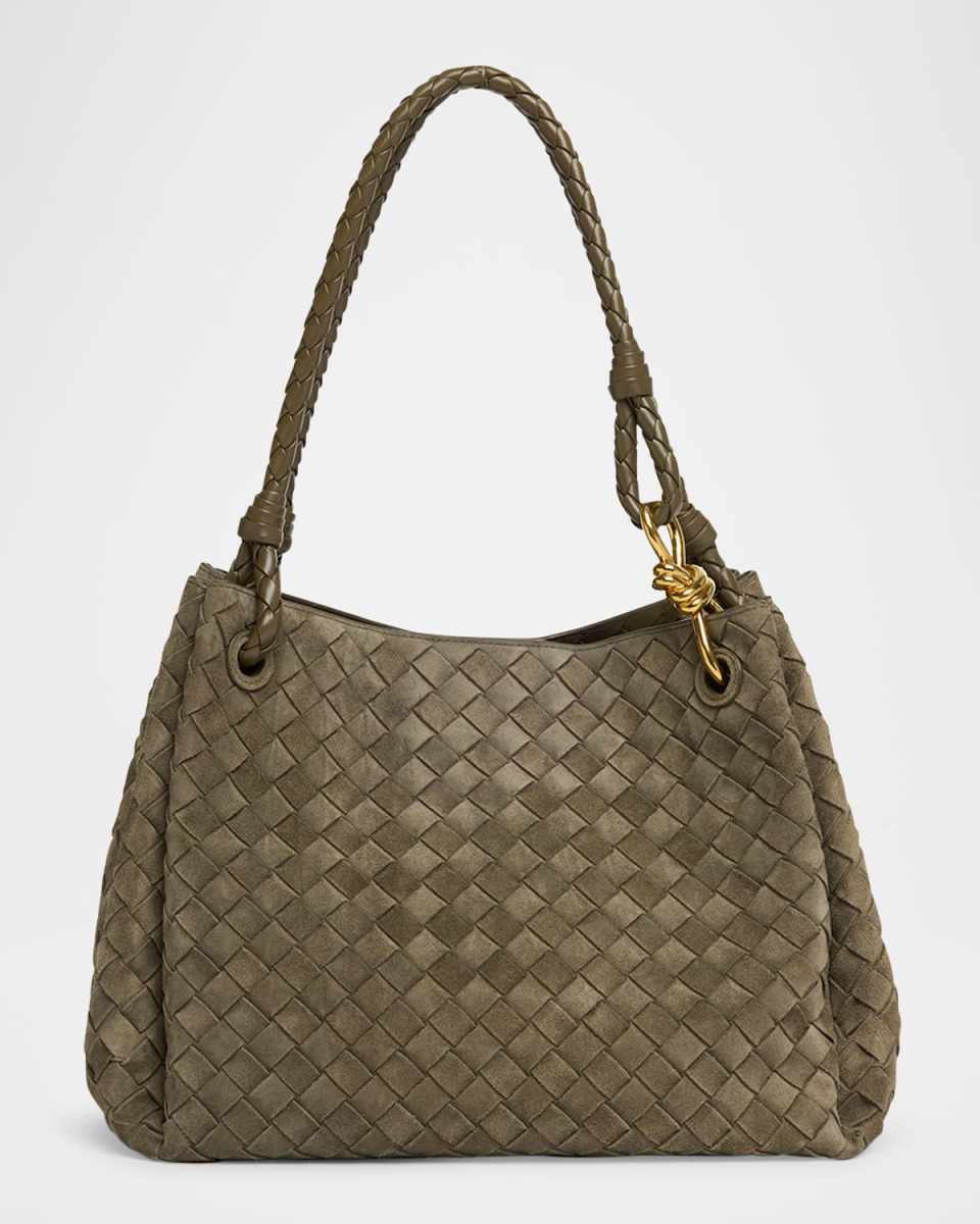Large Parachute Suede Shoulder Bag